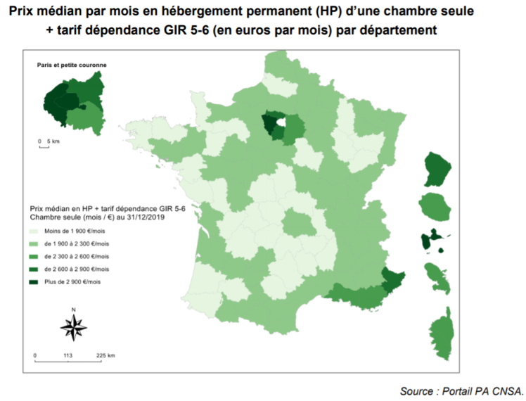 Carte des prix de l'accueil en Ehpad