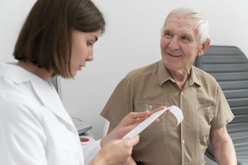 senior découvrant son taux de cholestérol