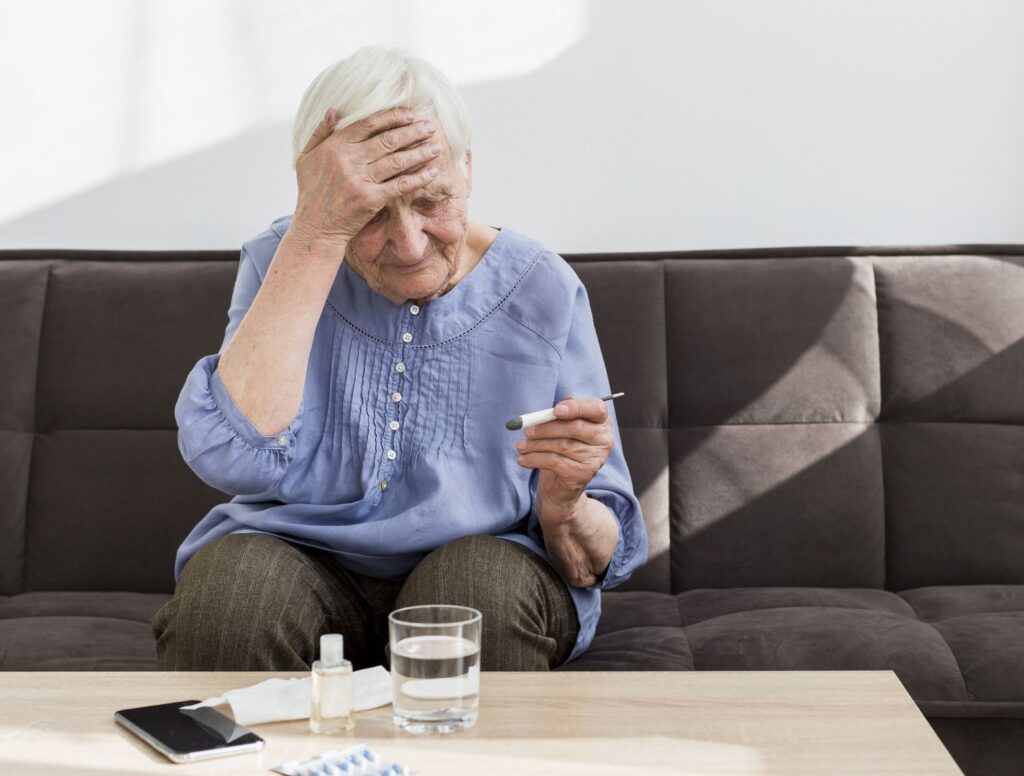 senior atteinte d'Alzheimer ayant contracté une pneumonie