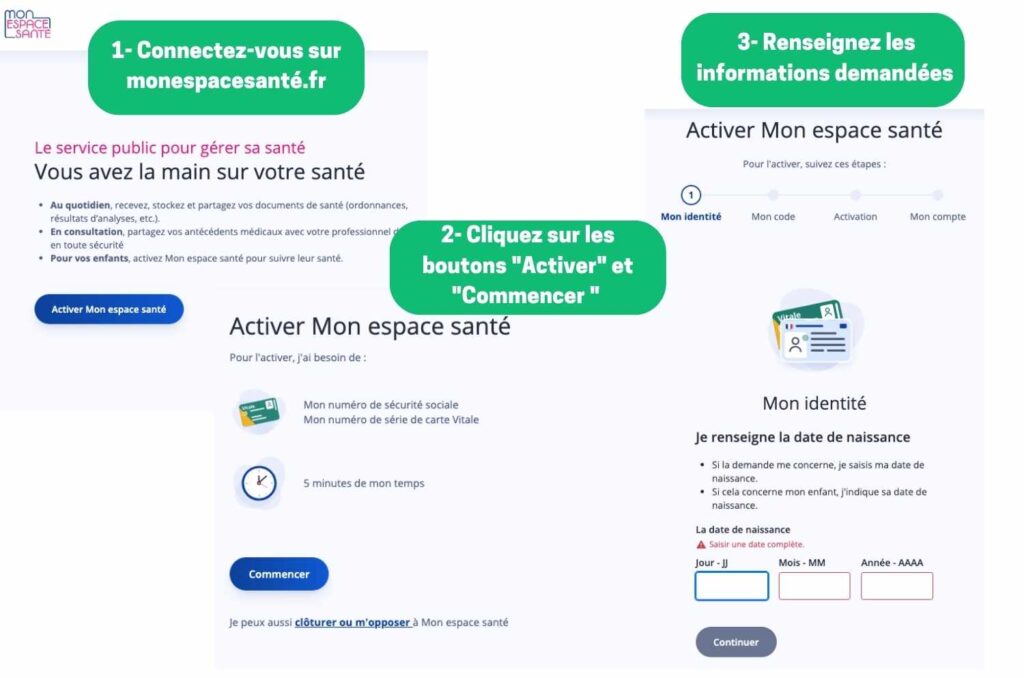 infographie création mon espace de santé